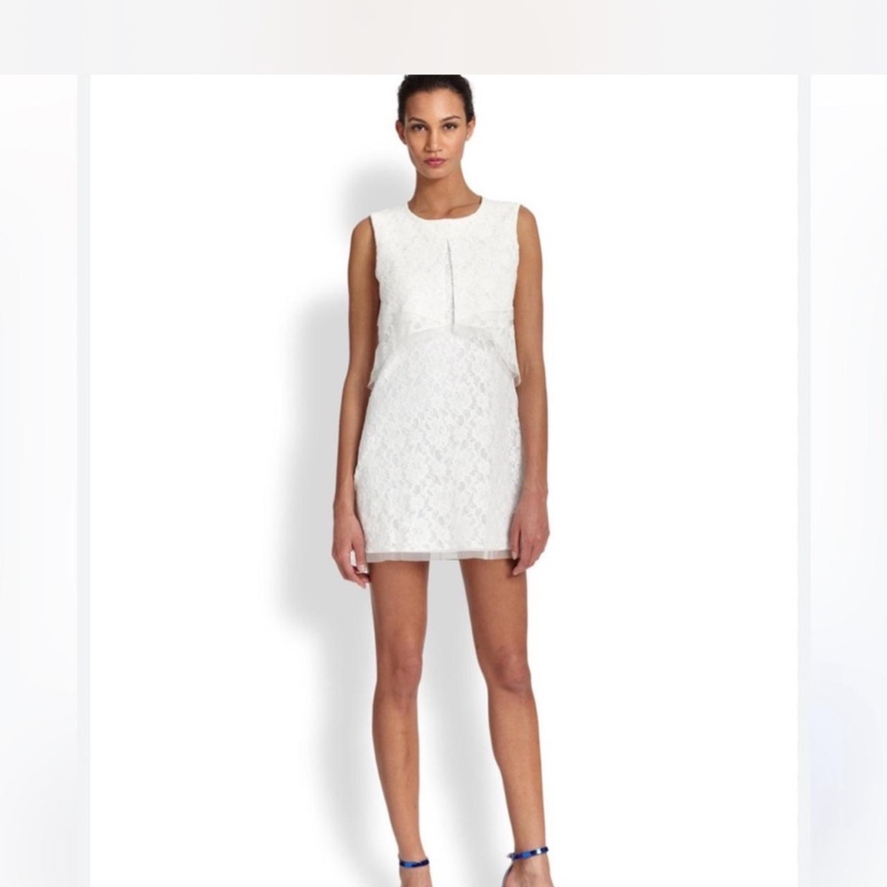 BCBGmaxAzria white lace mini dress S - Picture 3 of 5